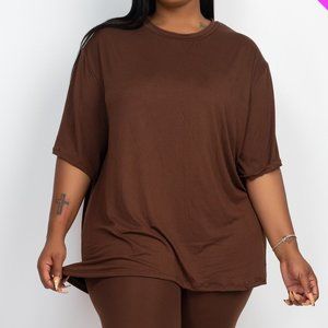 NWOT Plus Size Loose fit top and bike shorts set